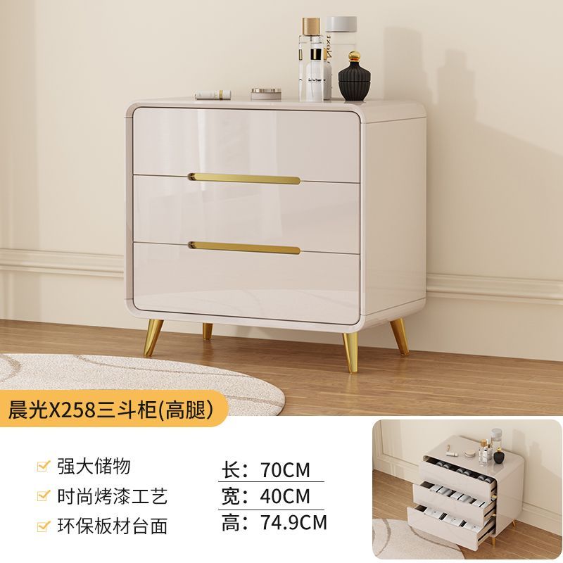 2025新款现代简约卧室梳妆台房间化妆桌斗柜一体靠墙收纳柜储物柜