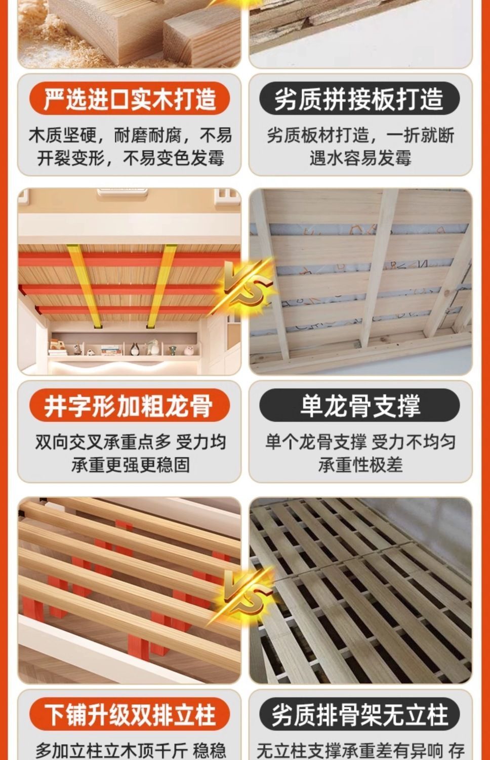 全實木上下牀雙層牀高低牀小戶型大人兩層子母牀上下鋪木牀兒童牀