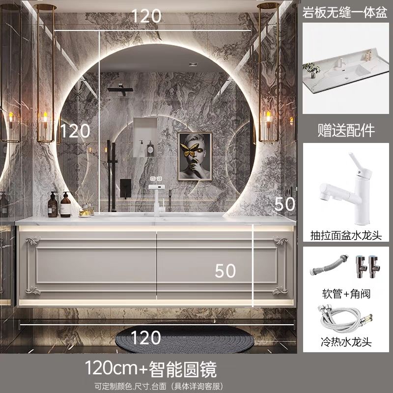 美式衛生間歐式洗臉盆1.8雙人牀現代簡約浴室櫃主臥洗漱組合