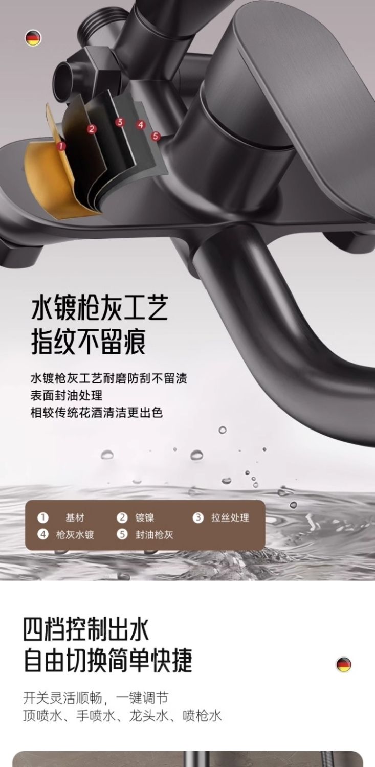 惠達衛浴淋浴花灑全銅套裝家用浴室衛生間淋雨洗澡沐浴