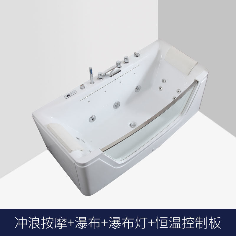冲浪按摩家用成人小户型独立式亚克力浴缸盆恒温加热1.4米-1.8米