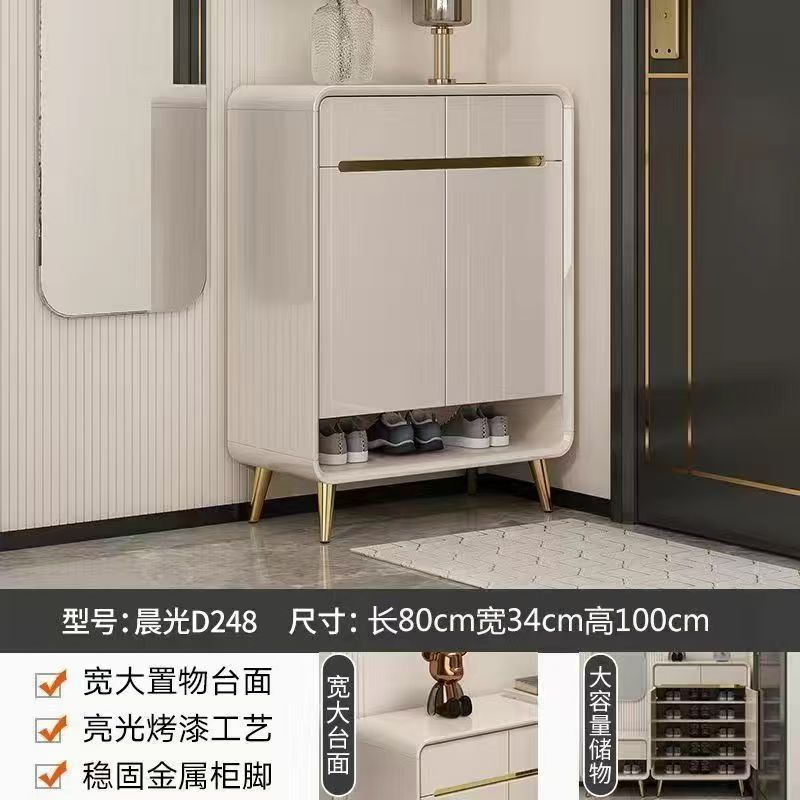新款烤漆門口鞋櫃玄關輕奢家用靠牆收納大容量現代簡約入戶儲物櫃