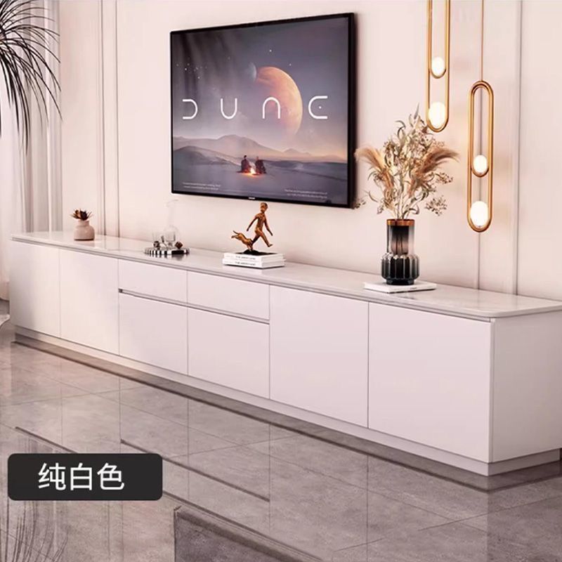 岩板实木电视柜落地高款简约现代客厅家用可定制收纳储物一体组合