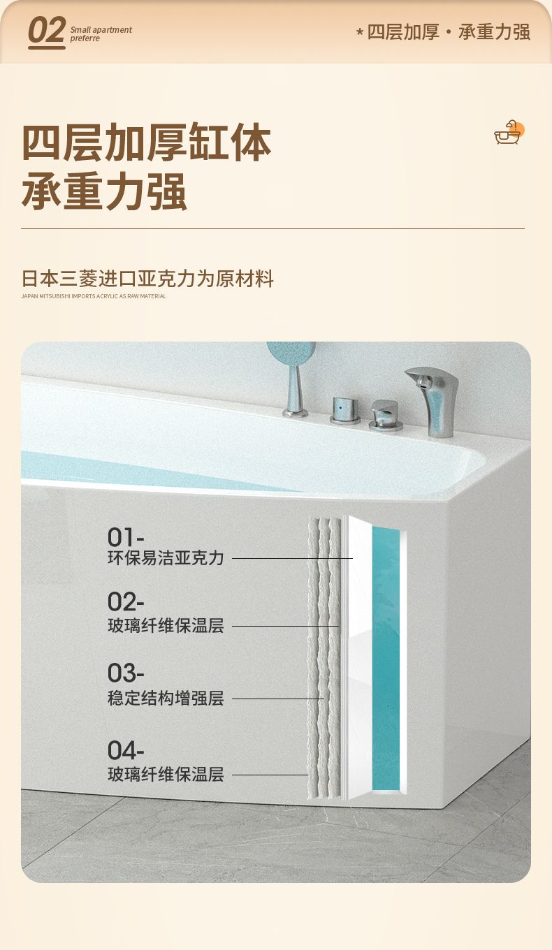 小戶型恆溫獨立式衝浪衛生間按摩亞克力浴缸家用三角形成人浴盆