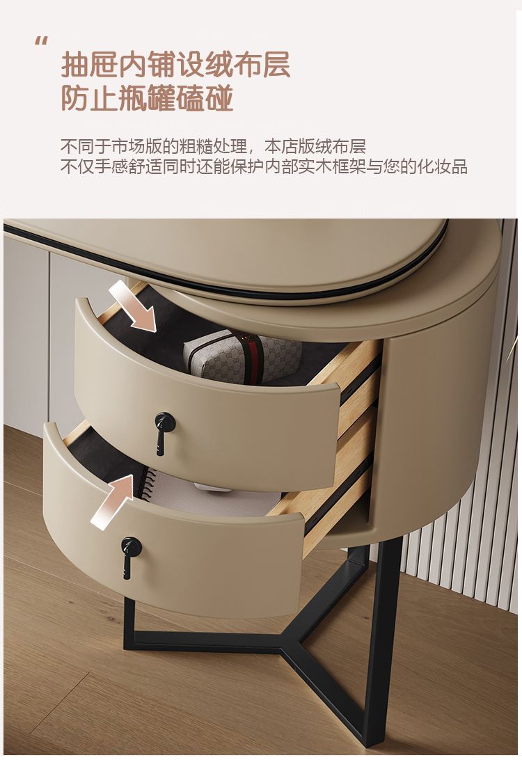 梳妝檯簡約臥室現代簡約小戶型收納櫃一體輕奢高級感化妝桌配凳子