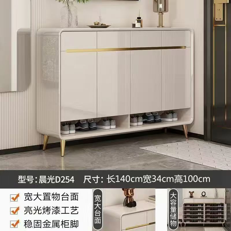 新款烤漆門口鞋櫃玄關輕奢家用靠牆收納大容量現代簡約入戶儲物櫃