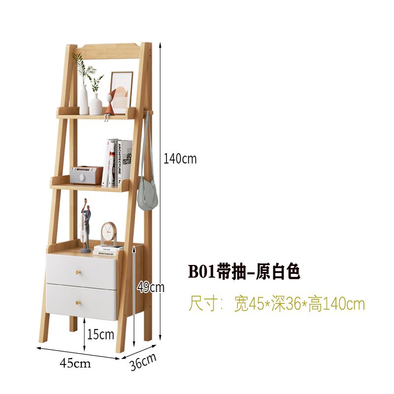 全實木牀頭櫃書架組合牀頭臥室房間展廳客廳儲物收納置物落地書架