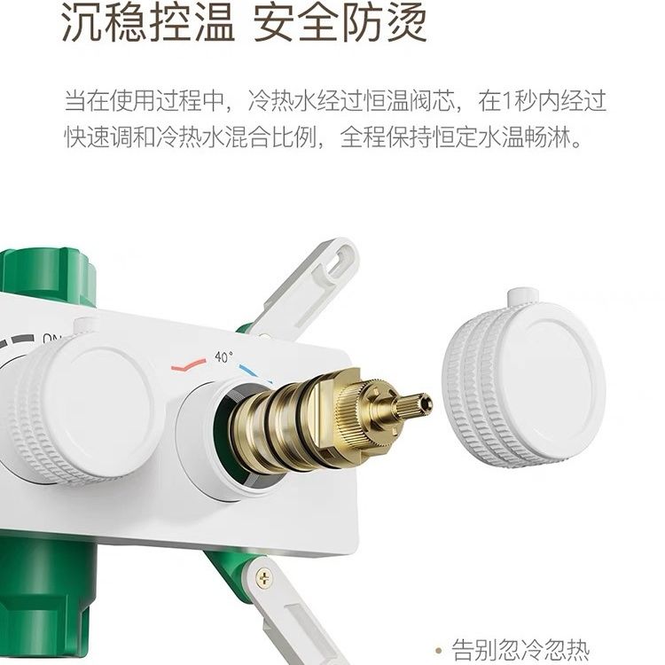 德国高档恒温隐形吊顶暗装花洒淋浴套装一体黄铜喷头入墙式全套