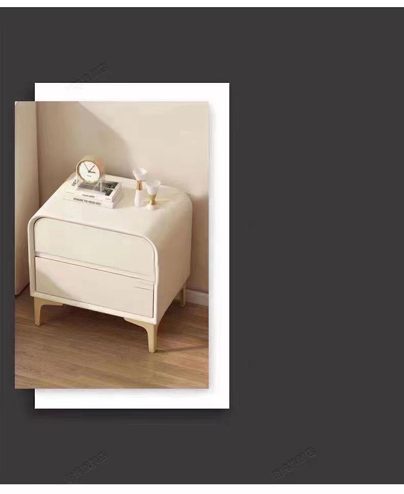 2023年新款兒童男孩女孩牀頭櫃奶油風簡約現代輕奢網紅臥室牀邊櫃