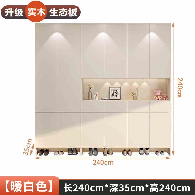 實木鞋櫃家用門口玄關櫃儲物櫃一體簡約大容量坐凳衣帽入戶玄關櫃