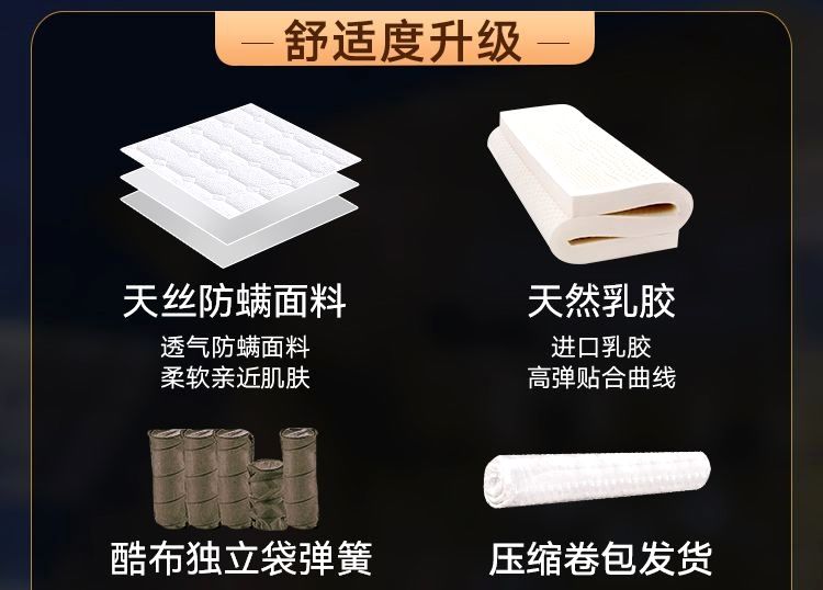 全拆式捲包壓縮牀墊3D透氣彈簧網天然乳膠椰棕席夢思家用牀墊包郵