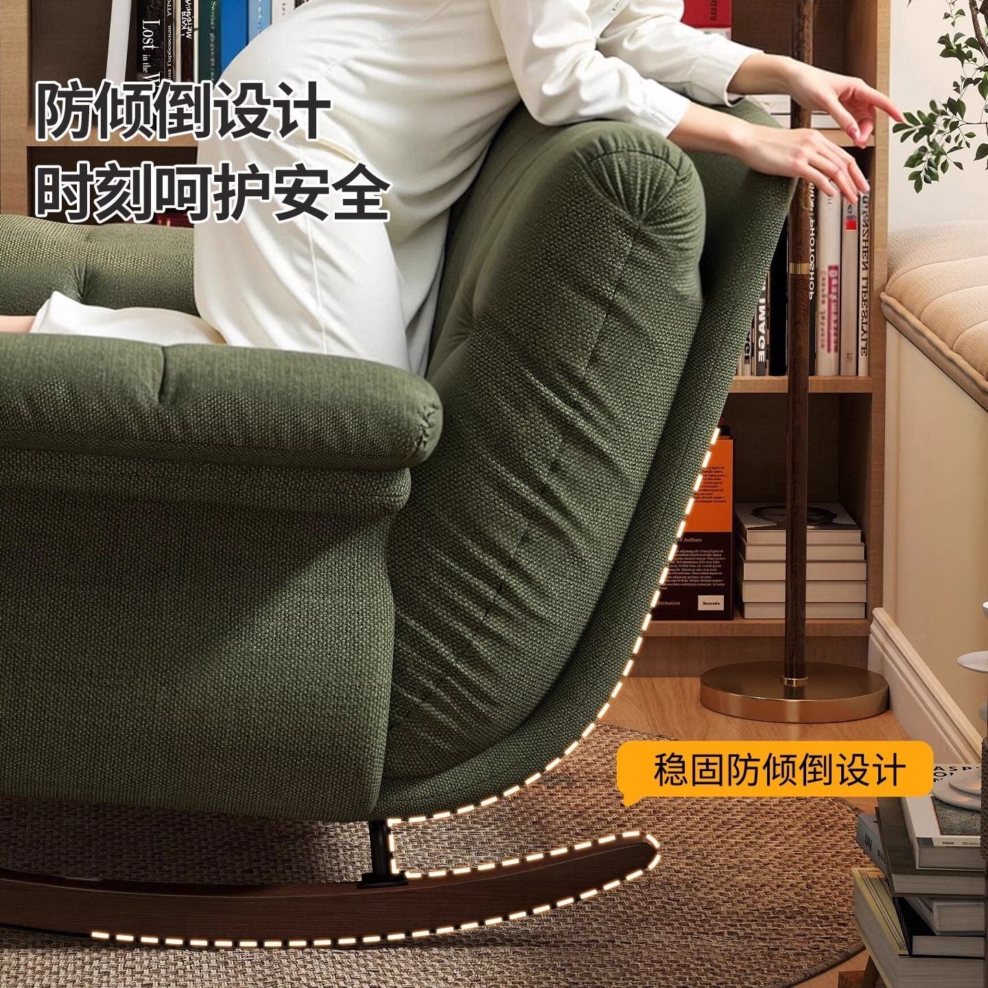 搖搖椅輕奢單人椅子中古風大人躺椅陽臺家用休閒客廳懶人搖椅沙發【7天內發貨】