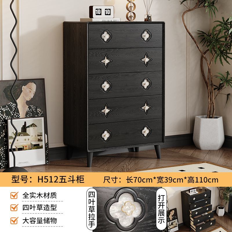 美式实木斗柜9卧室储物柜创意五斗柜抽屉柜床尾柜置物实木收纳柜