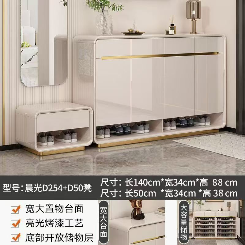 新款烤漆門口鞋櫃玄關輕奢家用靠牆收納大容量現代簡約入戶儲物櫃