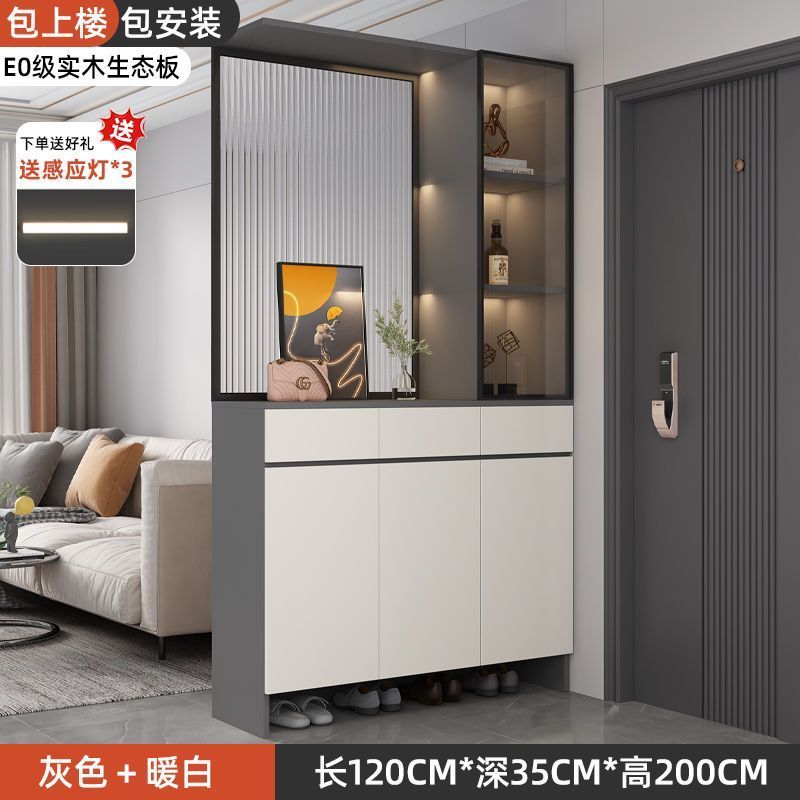 玄關櫃入戶門口鞋櫃靠牆客廳輕奢玻璃酒櫃屏風隔斷櫃家用儲物櫃子