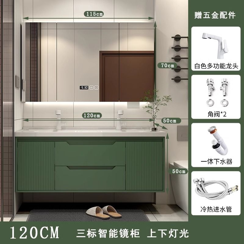 蜂衛浴橡木浴室櫃雙盆陶瓷一體盆衛生間雙人洗漱臺洗手盆櫃定製