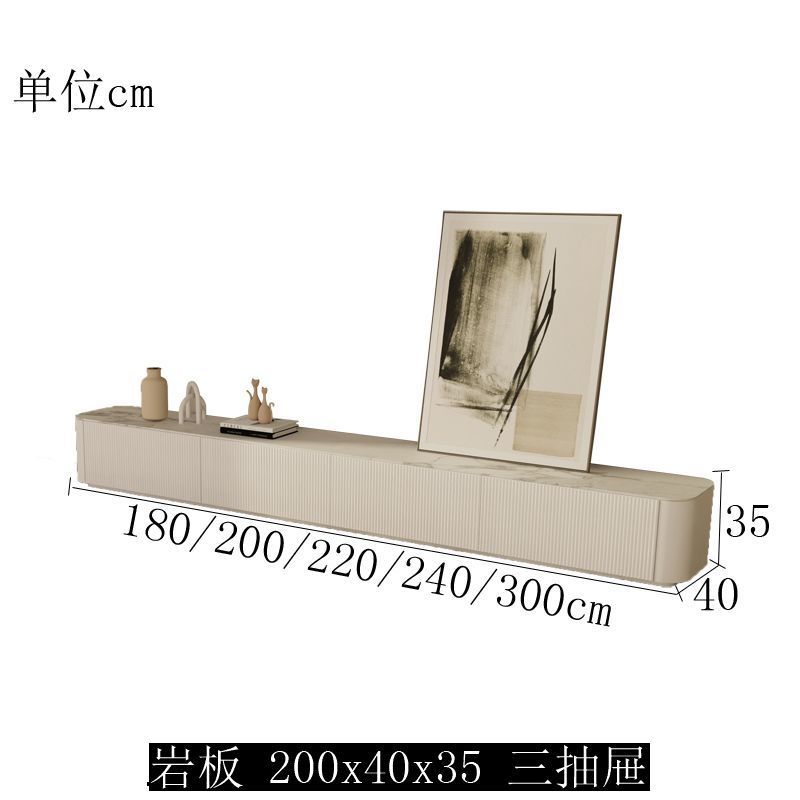 輕奢電視櫃茶几組合現代家用小戶型高款實木客廳白色臥室電視機櫃