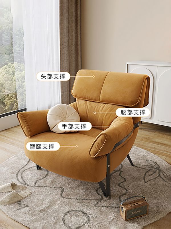 現代輕奢單人沙發設計師懶人躺椅簡約客廳羽絨單椅網紅陽臺休閒椅