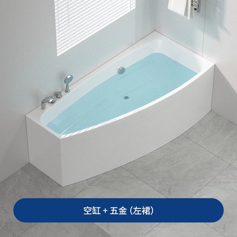 小戶型恆溫獨立式衝浪衛生間按摩亞克力浴缸家用三角形成人浴盆