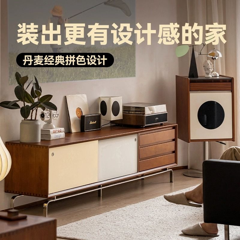 北歐實木電視櫃客廳地櫃長櫃臥室牀尾櫃影視櫃落地式長條儲物櫃