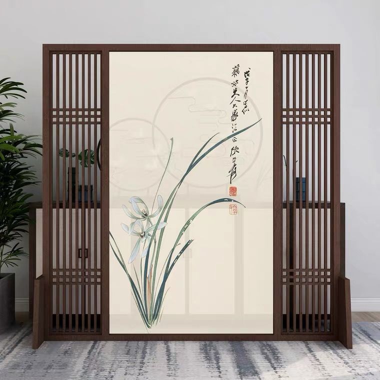 屏風隔斷裝飾客廳現代簡約小戶型玄關新中式實木隔斷牆屏風座屏