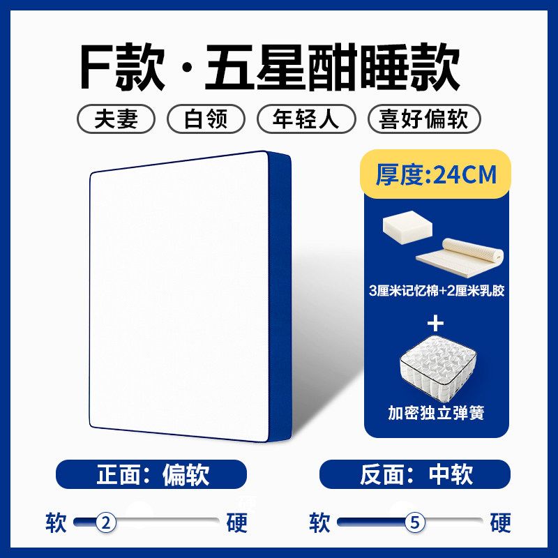 舒達新款記憶棉盒子牀墊席夢思捲包壓縮乳膠獨立袋裝彈簧軟墊酒店