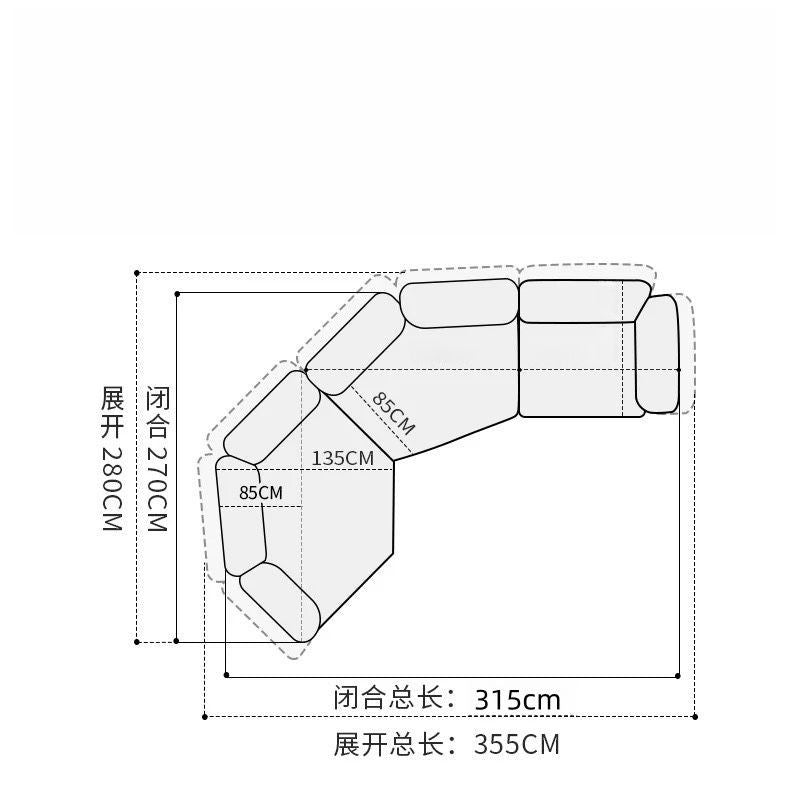 Edra高回弹雪尼尔布艺沙发简约现代设计客厅弧形转角整装免烫转角
