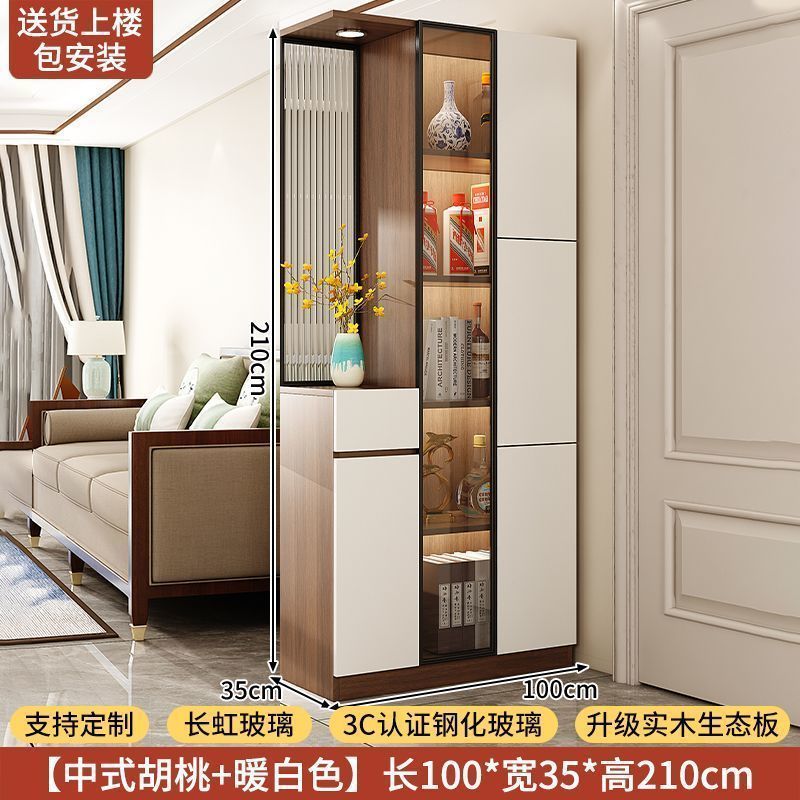 實木入戶玄關櫃鞋櫃一體客廳隔斷屏風櫃正對門儲物門廳櫃中古定製