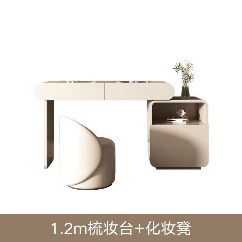 梳妝檯現代簡約輕奢高級家用化妝桌網紅巖板梳妝桌收納櫃一體臥室