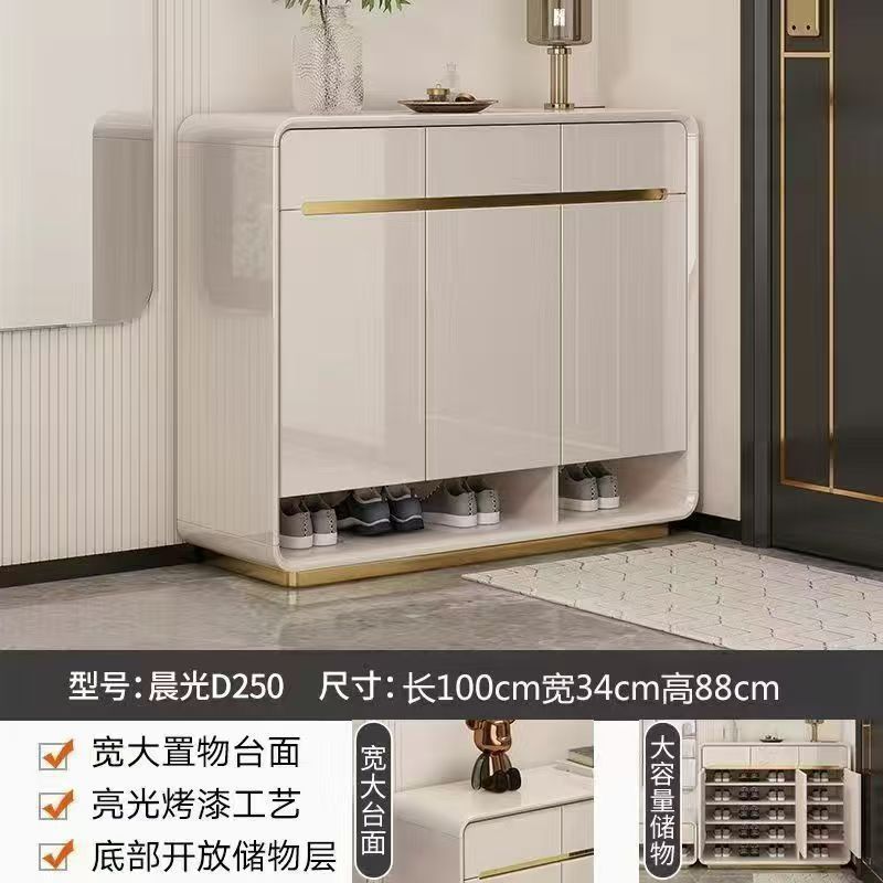 新款烤漆門口鞋櫃玄關輕奢家用靠牆收納大容量現代簡約入戶儲物櫃