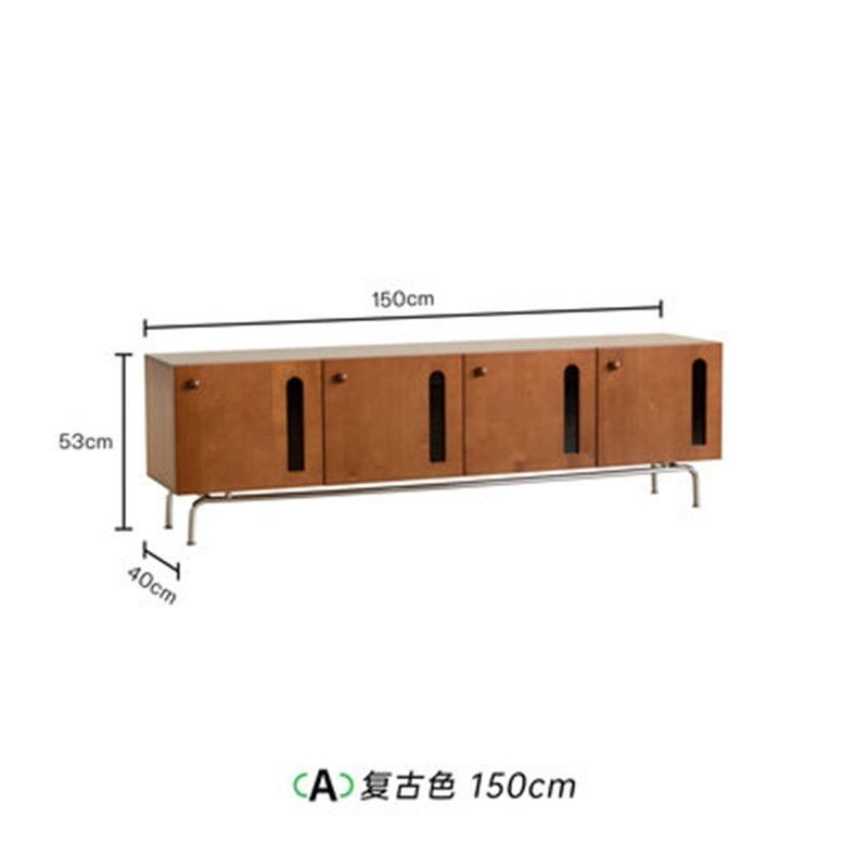 北歐實木電視櫃中古現代簡約小戶型客廳復古儲物櫃法式奶油風地櫃