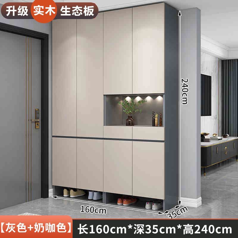 實木鞋櫃家用門口玄關櫃儲物櫃一體簡約大容量坐凳衣帽入戶玄關櫃