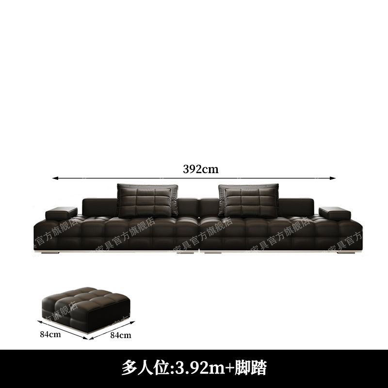 2025新款勞倫斯真皮輕奢意式極簡客廳設計師別墅大小戶型皮藝沙發