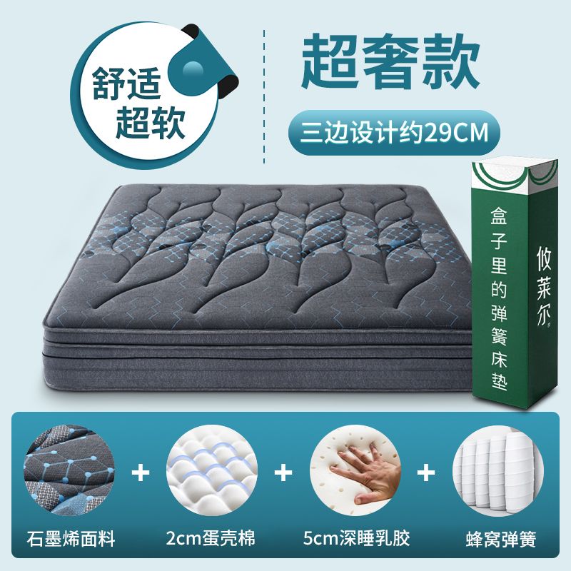 攸萊爾超軟壓縮捲包牀墊2.2米彈簧五星級酒店乳膠席夢思石墨烯1.8