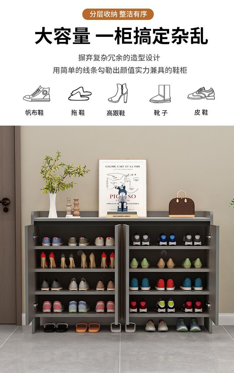蜂窩鋁鞋櫃現代簡約家用門口室外連廊防潮鋁合金鞋櫃家居仿巖板面