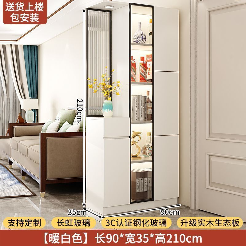 實木入戶玄關櫃鞋櫃一體客廳隔斷屏風櫃正對門儲物門廳櫃中古定製