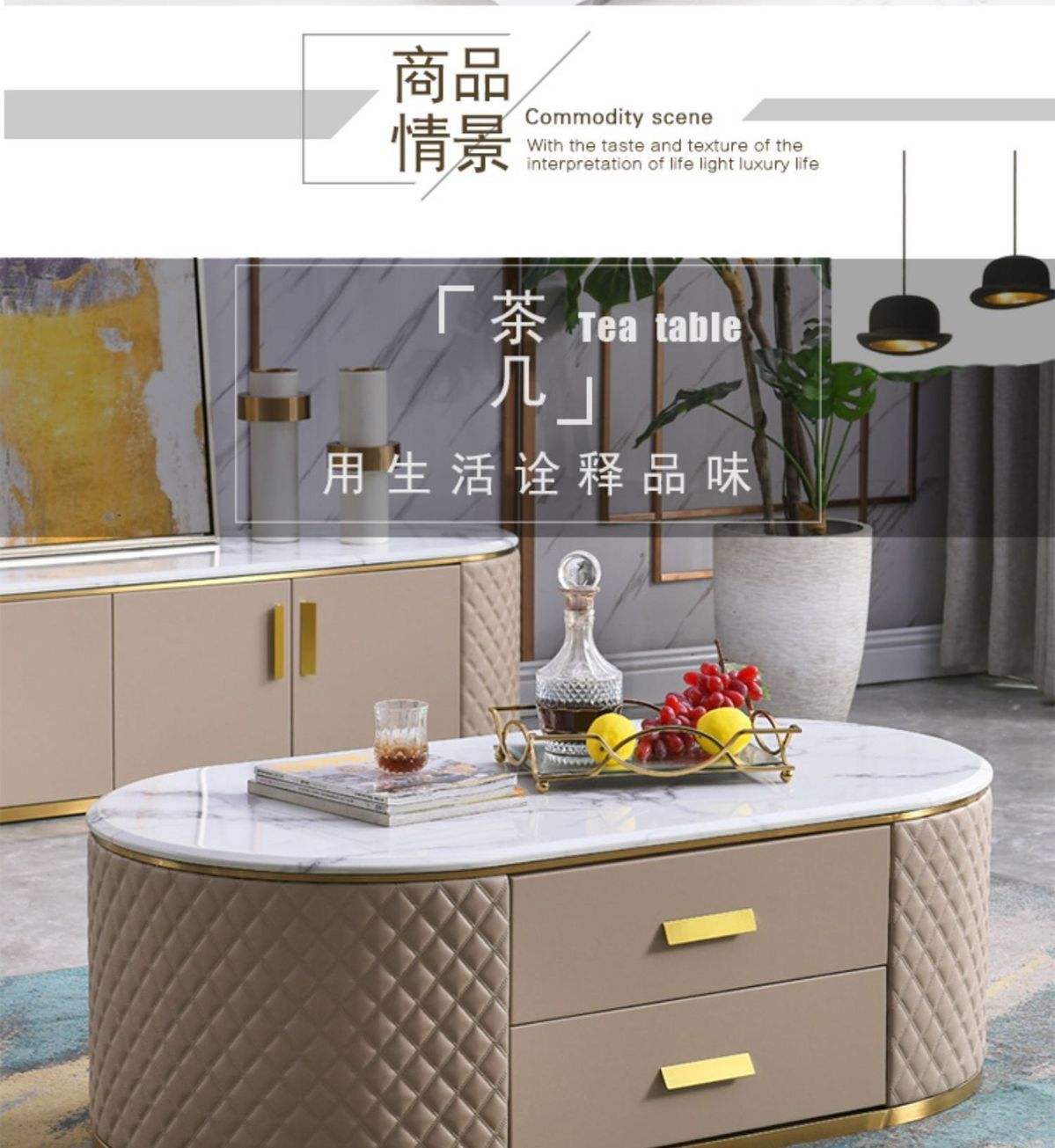 小戶型電視櫃茶几組合後現代簡約落地茶几電視櫃客廳傢俱定製