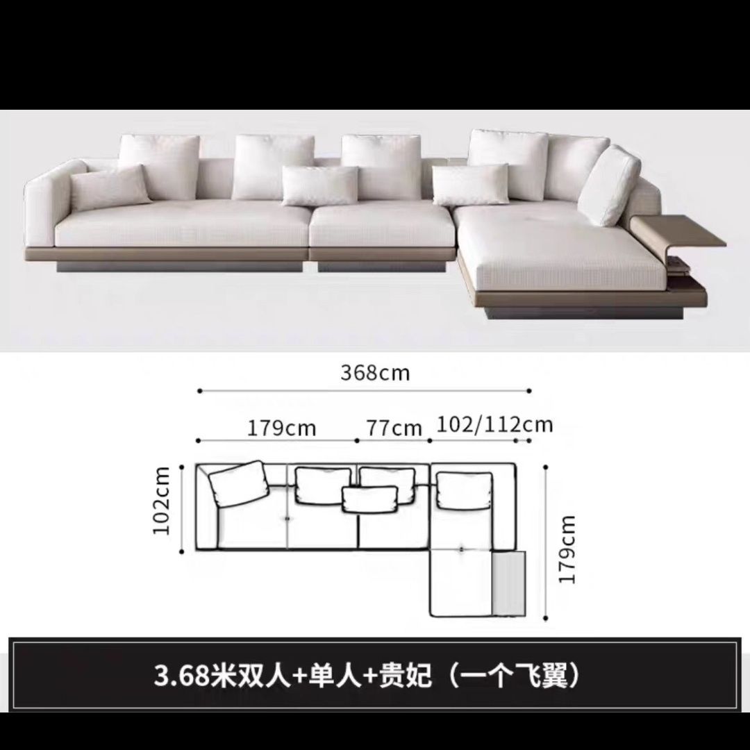 新款高端意式康納利布藝沙發現代簡約別墅客廳轉角棉麻小戶型極簡