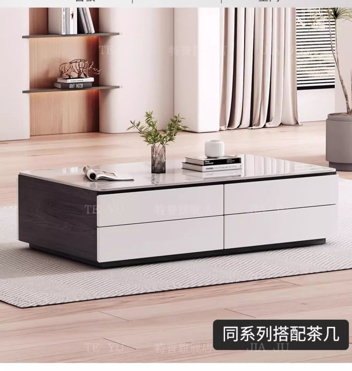 圓角巖板電視機櫃客廳家用輕奢高款地櫃現代簡約2024新款電視櫃