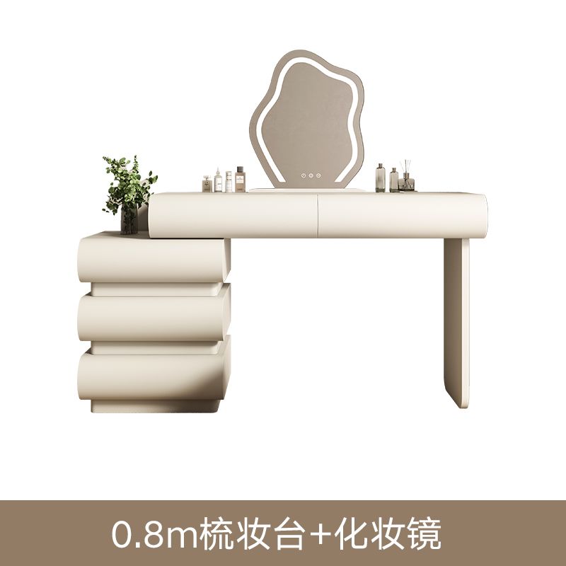 奶油風梳妝檯鬥櫃一體小戶型簡約現代臥室化妝桌輕奢ins風化妝臺