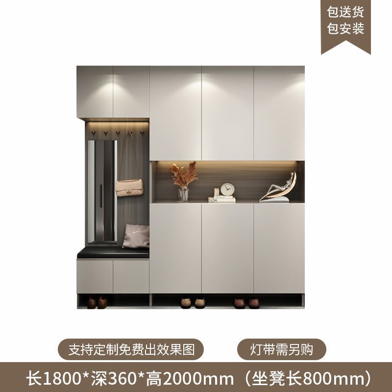 定製進門入戶鞋櫃家用門口一體坐凳靠牆大容量現代簡約玄關鞋櫃