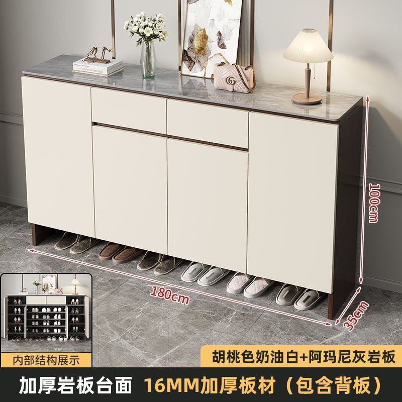 巖板鞋櫃家用16mm加厚背板簡約入戶收納大容量儲物櫃客廳靠牆玄關