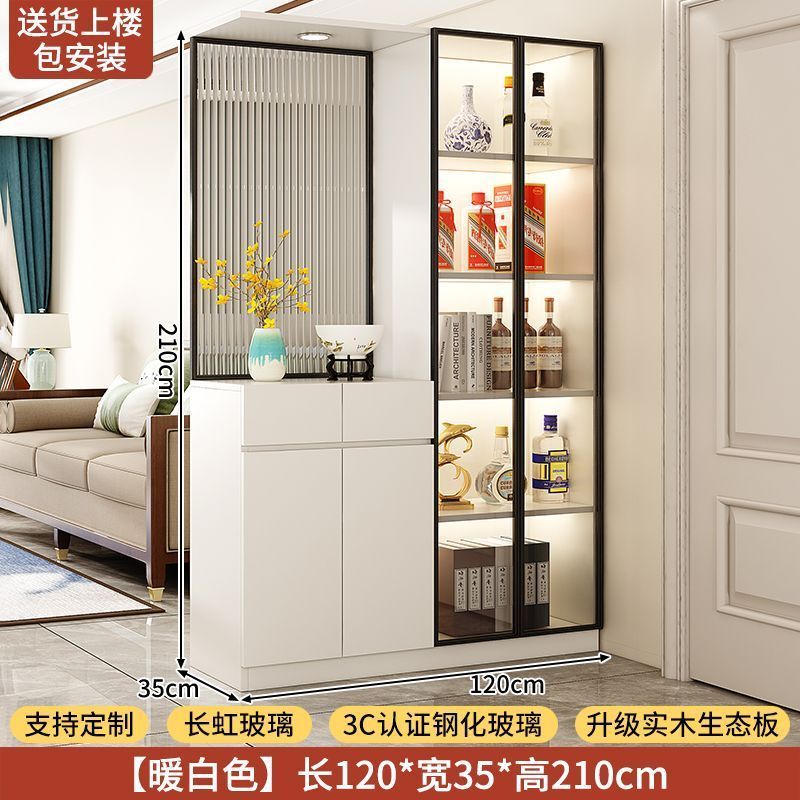 實木入戶玄關櫃鞋櫃一體客廳隔斷屏風櫃正對門儲物門廳櫃中古定製