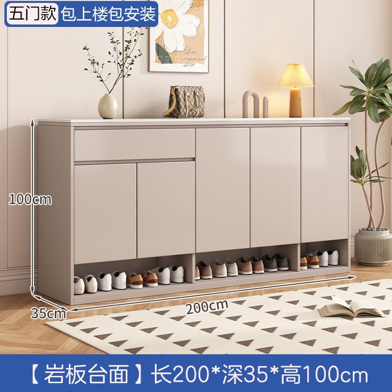 實木巖板鞋櫃多層家用門口大容量儲物櫃包郵一體靠牆入戶玄關鞋櫃