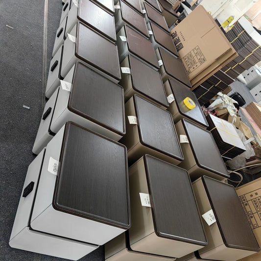 簡約意式輕奢實木牀頭櫃智能收納設計家用高級帶密碼鎖牀邊櫃