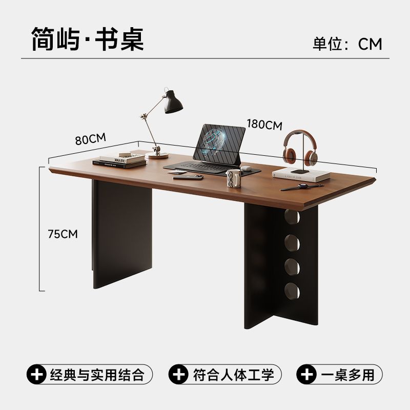 復古實木書桌家用電腦桌子北歐簡約小戶型辦公寫字檯組裝