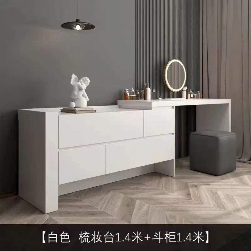 簡約梳妝檯主臥多功能收納櫃一體高檔輕奢網紅梳妝檯組合櫃定製