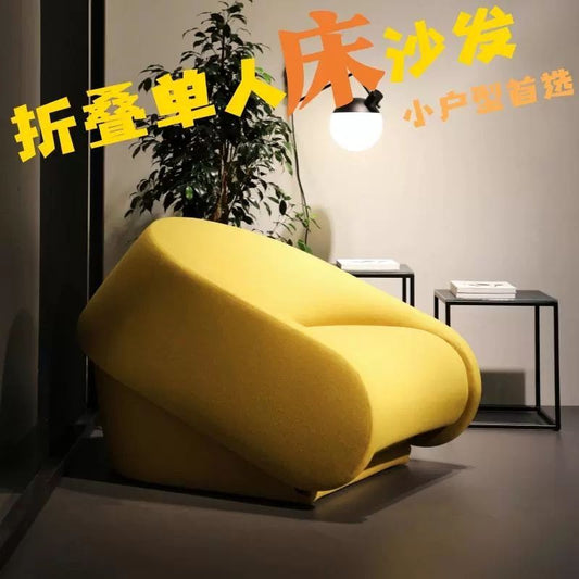 新款单人位折叠沙发床两用北欧风小户型多功能双人位布艺沙发