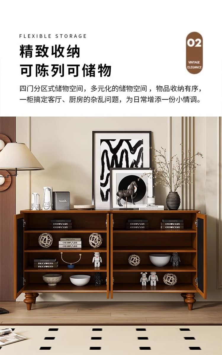 法式復古浮雕玄實木關櫃客廳裝飾櫃儲物櫃餐邊櫃家用入戶鞋櫃定製