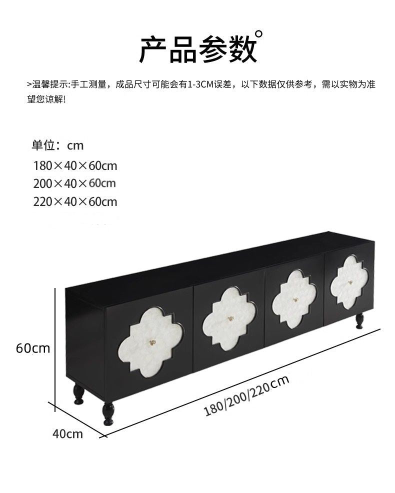 復古風貝殼電視櫃輕奢客廳玄關櫃實木臥室裝飾櫃創意儲物收納櫃